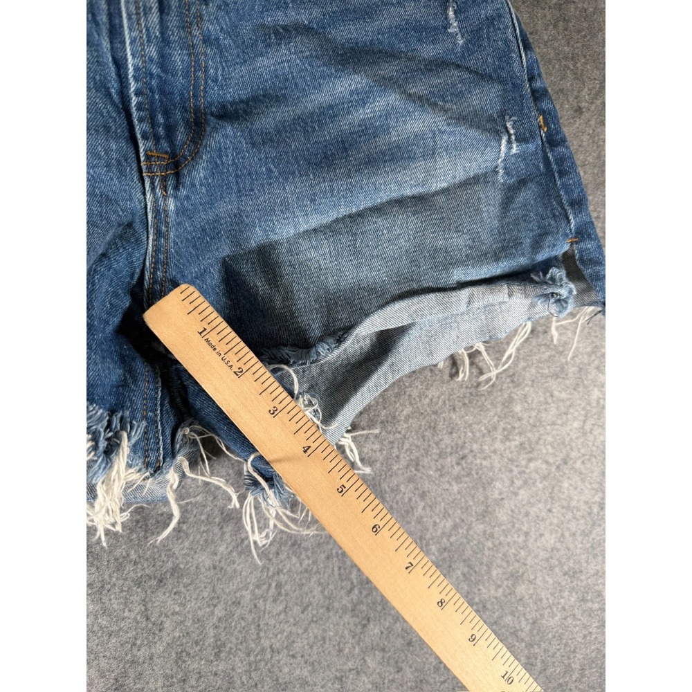 Abercrombie Fitch Shorts 4 Medium Wash Denim Distressed Curve Love Mom Shorts - Picture 5 of 8